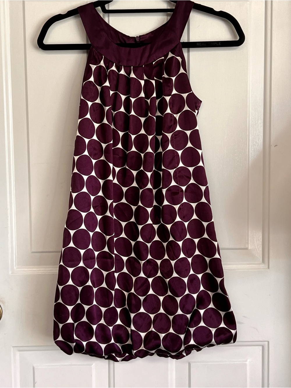 Xhilaration Plum and White Polka Dot Bubble Dress